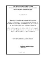 AN INVESTIGATION INTO THE EFFECTIVENESS OF USING AUTHENTIC MATERIALS IN TEACHING ESP READING SKILLS AS SUPPLEMENTARY MATERIALS 