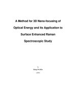 A method for 3d nano focusing of optical energy and its application to the surface enhanced raman spectroscopic study of protein 1 