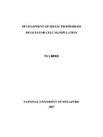 Development of dielectrophoresis devices for cell manipulation 