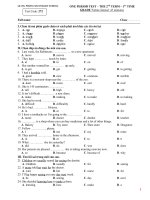 45 phút lần 1 HKII tiếng anh lớp 7