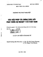 các giải pháp tài chính thúc đẩy phát triển sự nghiệp y tế ở việt nam