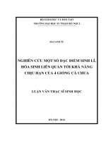 Nghiên cứu một số đặc điểm sinh lí, hóa sinh liên quan tới khả năng chịu hạn của 4 giống cà chua