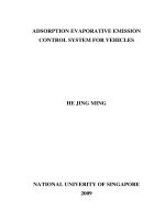 Adsorption evaporative emission control system for vehicles 