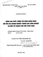 nâng cao chất lượng tín dụng ngân hàng đối với các doanh nghiệp trong khu công nghiệp tại một số thành phố lớn ở việt nam