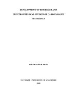 Development of biosensor and electrochemical studies of carbon based materials 