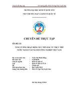 Tăng cường hoạt động xúc tiến đầu tư trực tiếp nước ngoài vào ngành công nghiệp Việt Nam