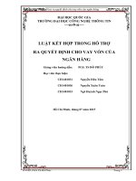 LUẬT kết hợp TRONG hỗ TRỢ RA QUYẾT ĐỊNH CHO VAY vốn của NGÂN HÀNG 