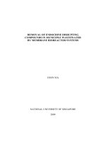 Removal of endocrine disrupting compounds in municipal wastewater by membrane bioreactor (MBR) systems 