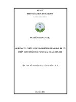 Nghiên cứu hoạt động marketing của công ty cổ phần dược phẩm bắc ninh giai đoạn 2007   2010
