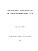 An integrated solar heat pump system for cooling, water heating and drying 