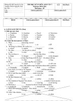 De thi Anh van 7 hoc ki II trac nghiem 100%