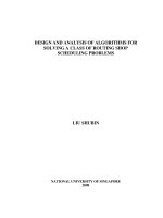 Design and analysis of algorithms for solving a class of routing shop scheduling problems 