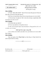 Đề kiểm tra học kì 1 lớp 6 môn ngữ văn năm học 2014   2015 huyện bình giang, hải dương 