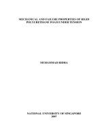 Mechanical and failure properties of rigid polyurethane foam under tension 