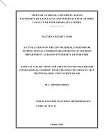 AN EVALUATION OF THE ESP MATERIAL ENGLISH FOR INTERNATIONAL TOURISM FOR STUDENTS OF TOURISM DEPARTMENT AT HANOI UNIVERSITY OF INDUSTRY 