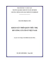 Khảo sát thói quen tiêu thụ đồ uống có cồn ở việt nam 