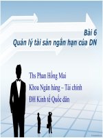 Bài giảng quản lí tài sản ngắn hạn của doanh nghiệp 