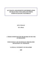 Accurate and sensitive determination of selected contaminants from food packaging materials 