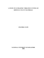 A study on ultrasonic vibration cutting of difficult to cut materials 