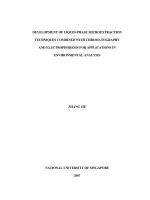 Development of liquid phase microextraction techniques combined with chromatography and electrophoresis for applications in environmental analysis 