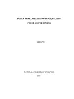 Design and fabrication of superjunction power MOSFET devices 