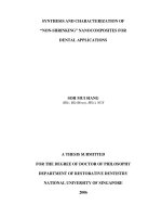 Synthesis and characterization of  non shrinking  nanocomposites for dental applications 1 