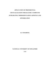Application of preferential crystallization for racemic compound integrating thermodynamics, kinetics and optimization 1 