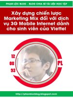 Xây dựng chiến lược marketing mix đối với dịch vụ 3g mobile internet dành cho sinh viên của viettel giai đoạn 2015 – 2020