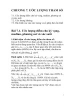 Xác suất thống kê: Chương 7  Ước lượng tham số (đầy đủ)