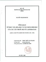 Tổng quan về thực vật, hóa học và tác dụng sinh học của các cây thuốc họ cúc ( asteraceae )