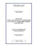 Nâng cao năng lực cạnh tranh của các loại hình dịch vụ tại công ty VINATRANS – chi nhánh cần thơ 
