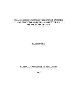 An analysis of chinese state owned entities and financial markets market versus political incentives 