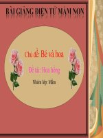 Bài giảng điện tử mầm non lớp Mầm đề tài Hoa hồng