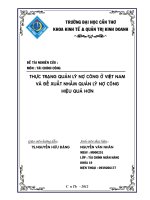Thực trạng quản lý nợ công ở việt nam và đề xuất nhằm quản lý nợ công hiệu quả hơn 