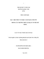 Dạy  học phần văn học cách mạng 1945 - 1975 trong các trường THPT tại quận 3 thành phố Hồ Chí Minh