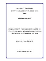 Mối quan hệ giữa ý kiến kiểm soát và tính bền vững của lợi nhuận   bằng chứng thực nghiệm từ các công ty niêm yết tại việt nam 