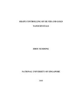 Shape controlling of silver and gold nanocrystals 