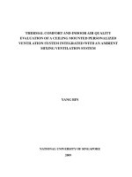 Thermal comfort and indoor air quality evaluation of a ceiling mounted personalized ventilation system integrated with an ambient mixing ventilation system 