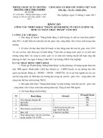 Báo cáo công tác triển khai 