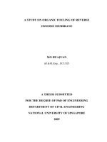 A study on organic fouling of reverse osmosis membrane 