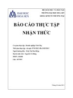Báo cáo thực tập nhận thức doanh nghiệp vĩnh thọ 