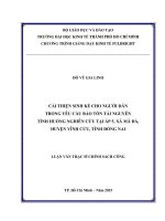 Cải thiện sinh kế cho người dân trong yêu cầu bảo tồn tài nguyên tình huống nghiên cứu tại ấp 5, xã mã đà, huyện vĩnh cửu, tỉnh đồng nai 