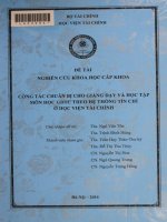 công tác chuẩn bị cho giảng dạy và học tập môn GDTH theo hệ thống tín chỉ ở học viện tài chính