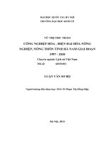 Luận văn sơ bộ: Công nghiệp hóa, hiện đại hóa nông nghiệp, nông thôn tỉnh Hà Nam giai đoạn 1997   2010