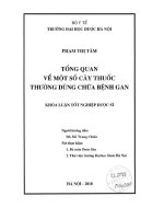 Tổng quan về một số cây thuốc thường dùng chữa bệnh gan
