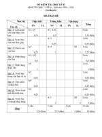 Đề thi, ma trận, đáp án Tin 6 Kỳ II (Lí thuyết)