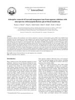 Phương pháp loại bỏ sắt và mangan trong nước với màng chitosan