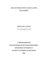 Role of pharmacists in clinical risk management 