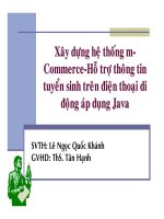 Luận án xây dựng hệ thống hỗ trợ thông tin trên điện thoại di động