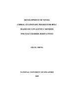 Development of novel chiral stationary phases for HPLC based on covalently bonded polysaccharide derivatives 